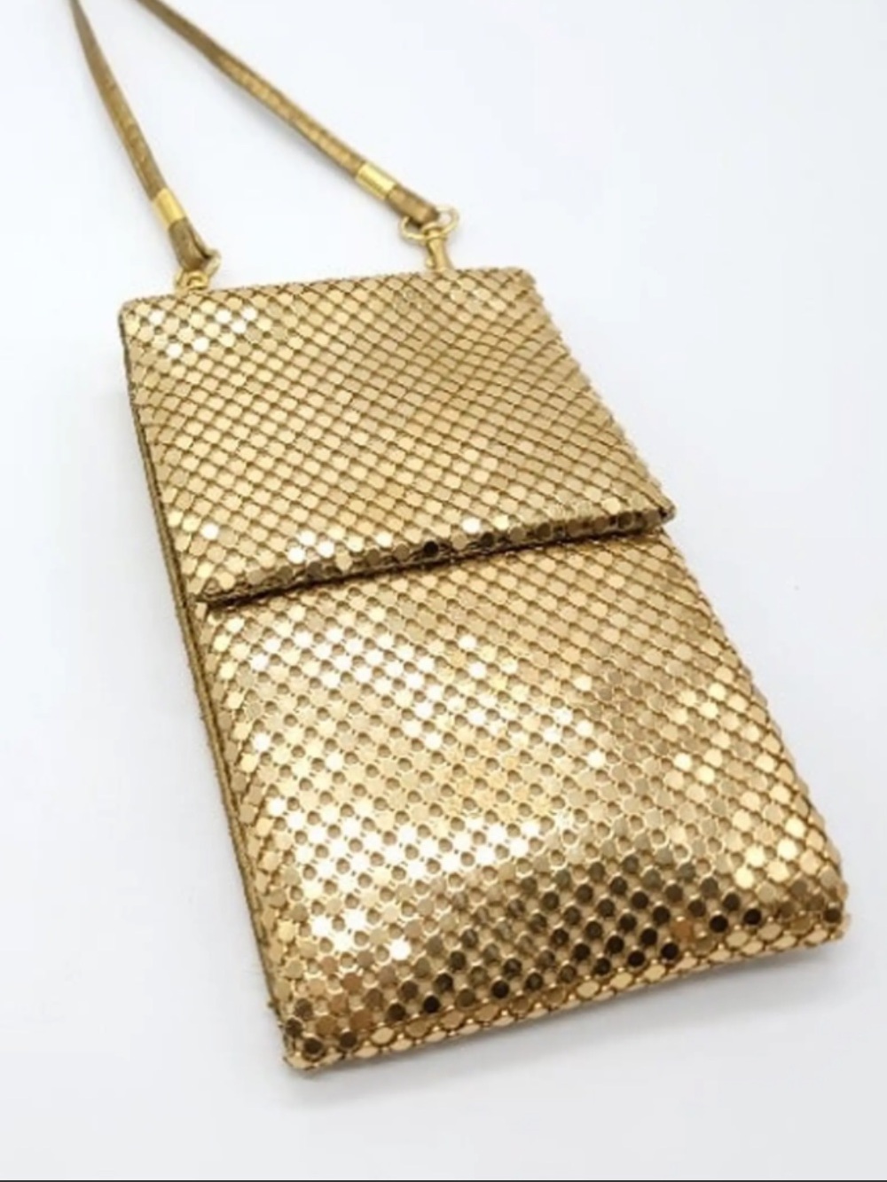 NWOT Vintage Gold Metall Mesh Bag